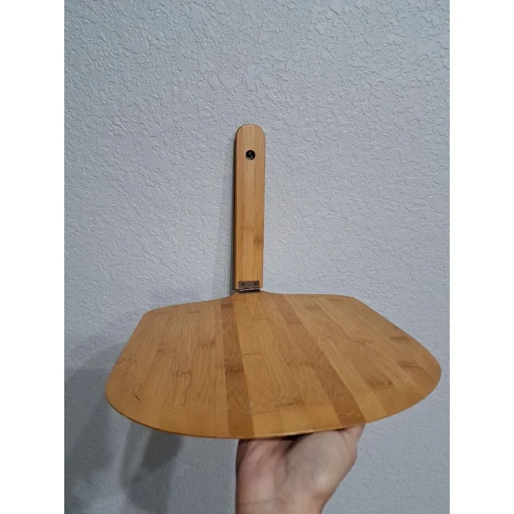 Conveniently Hinged Folding Bamboo Pizza‎ / Bread Oven Spatula paddle Board